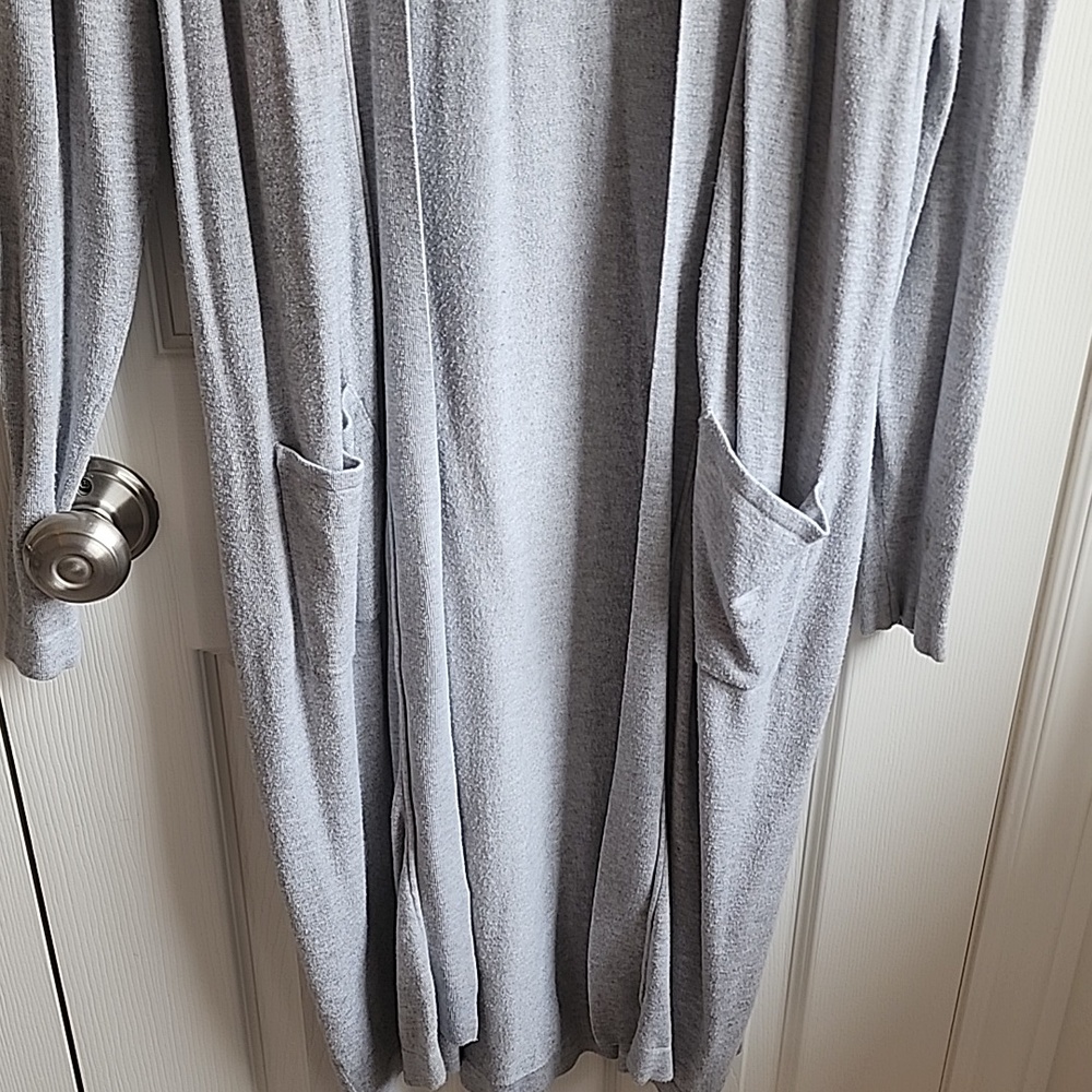Le Chateau Heather Gray Longline Cardigan XL - Picture 3 of 6